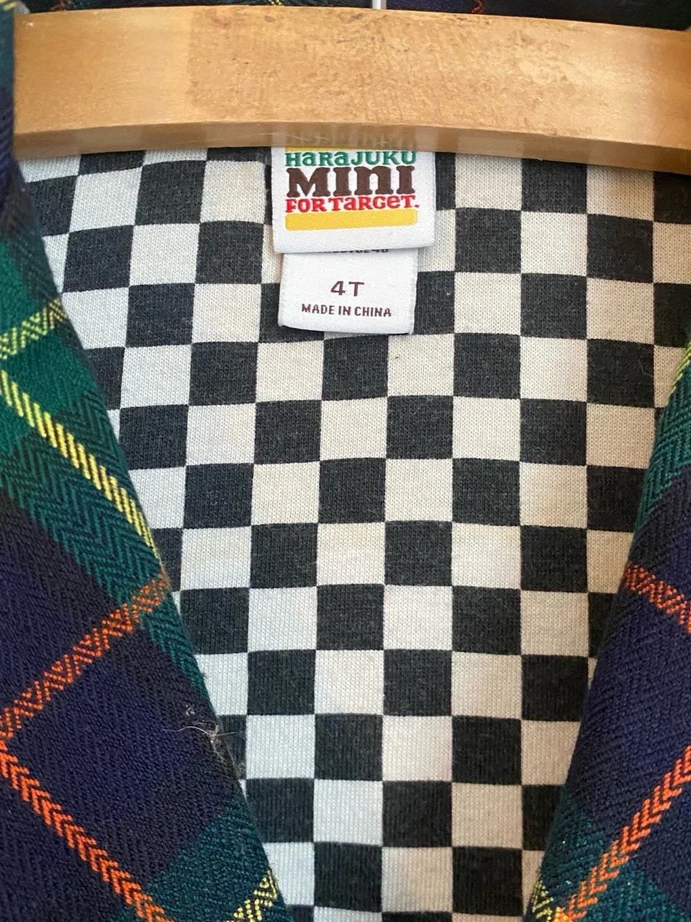 Harajuku Mini 2 Piece Suit Set in Navy and Green with Orange Buttons